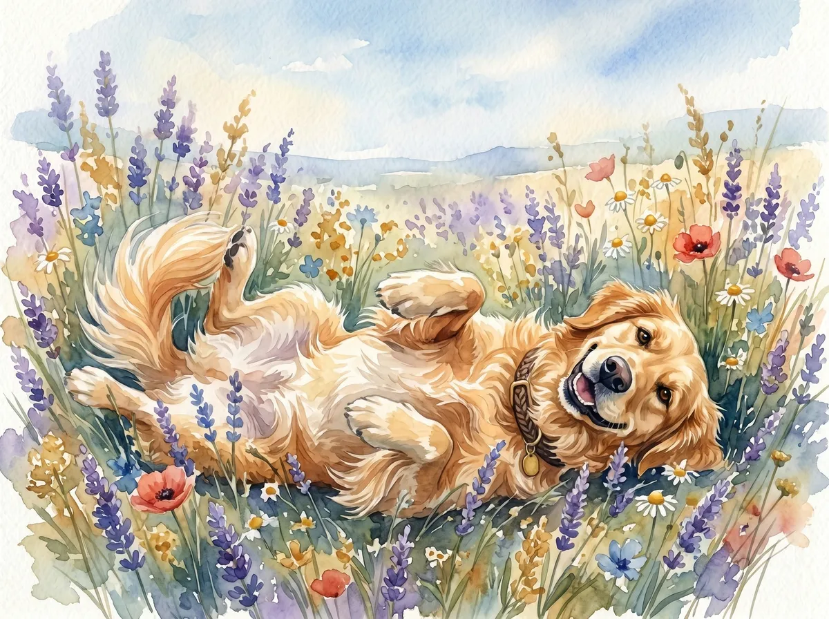 Golden Retriever watercolor calendar month 5
